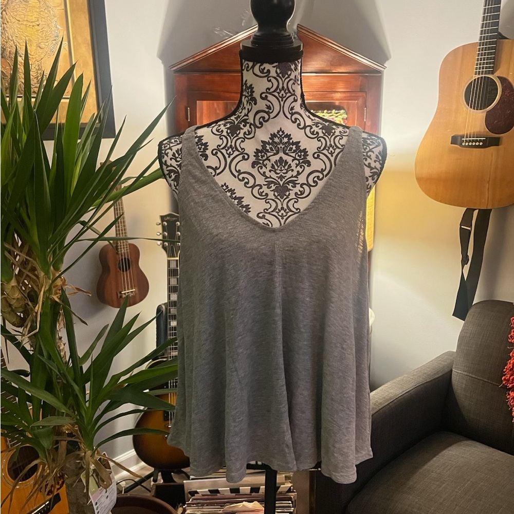 Free People Gray Sleeveless Camisole Relaxed Fit